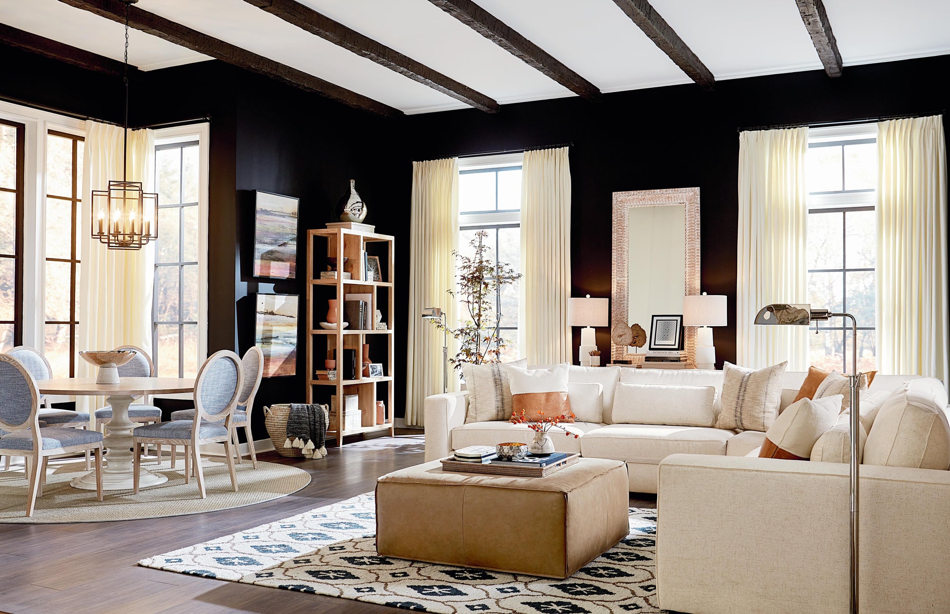 Moby Track Arm 5 Piece L-Shaped Corner Sectional- Oyster - Chapin Furniture