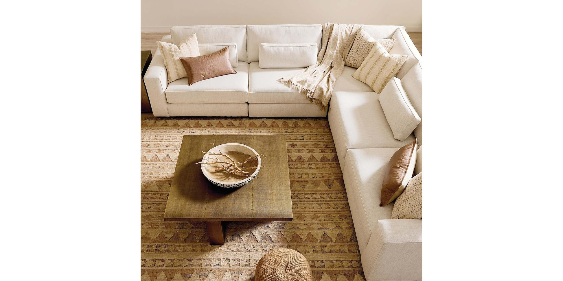 Moby Track Arm 3 Piece L-Shaped Corner Sectional- Oyster - Chapin Furniture