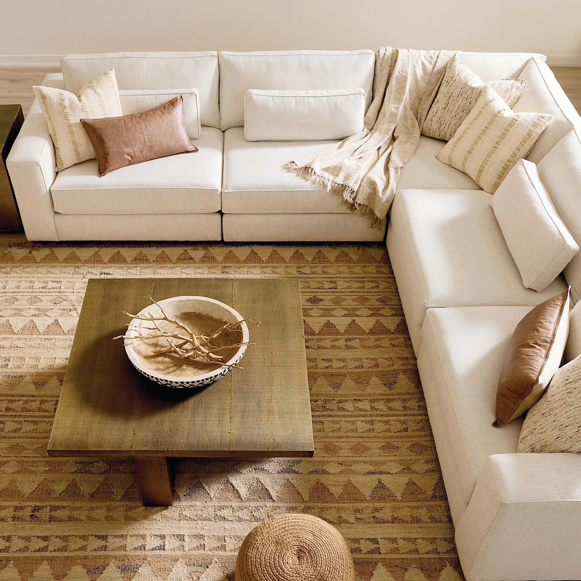 Moby Track Arm 5 Piece L-Shaped Corner Sectional- Oyster - Chapin Furniture