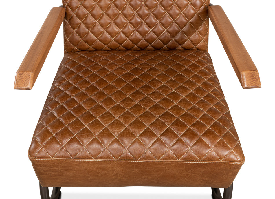 Beverly Hills Chair- Cuba Brown Leather - Chapin Furniture