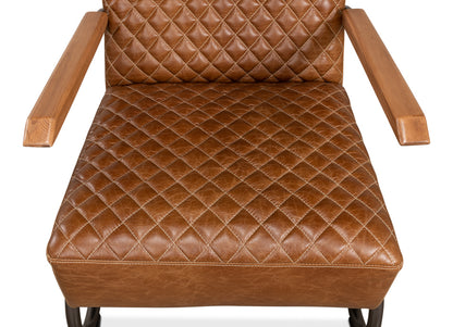 Beverly Hills Chair- Cuba Brown Leather - Chapin Furniture