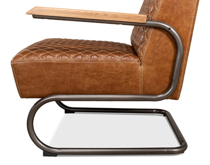 Beverly Hills Chair- Cuba Brown Leather - Chapin Furniture