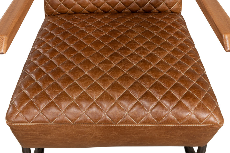 Beverly Hills Chair- Cuba Brown Leather - Chapin Furniture