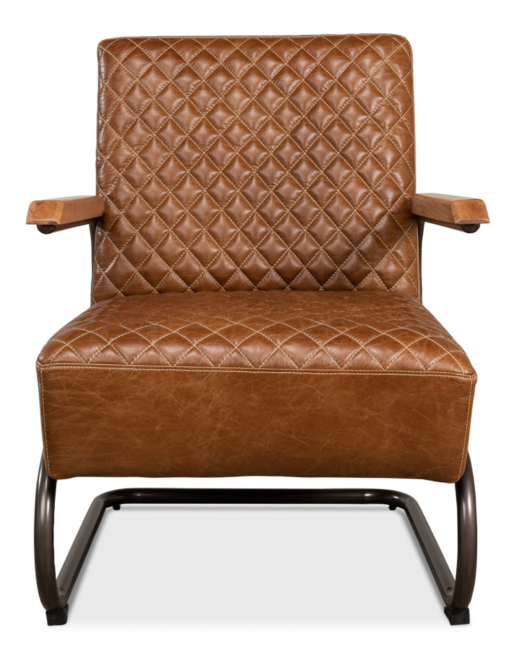 Beverly Hills Chair- Cuba Brown Leather - Chapin Furniture