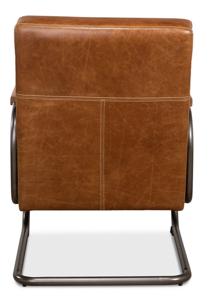 Beverly Hills Chair- Cuba Brown Leather - Chapin Furniture