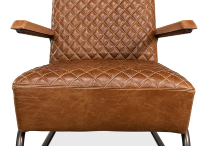 Beverly Hills Chair- Cuba Brown Leather - Chapin Furniture