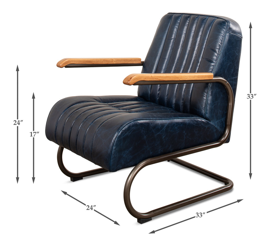 Bel-Air Arm Chair- Blue - Chapin Furniture