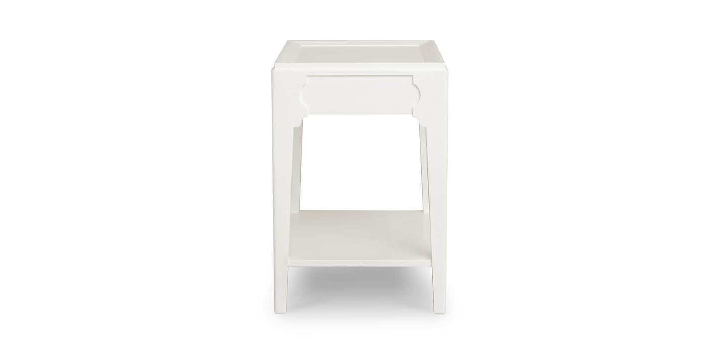 Mayfair Bedside Table- Porcelain White - Chapin Furniture