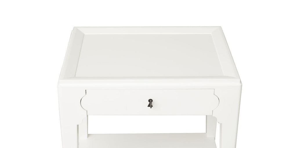Mayfair Bedside Table- Porcelain White - Chapin Furniture