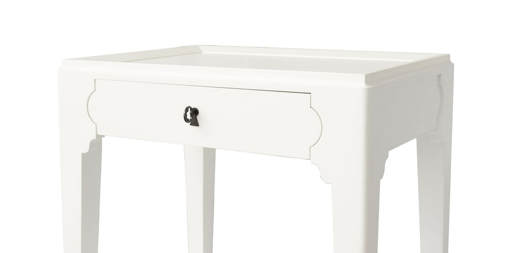 Mayfair Bedside Table- Porcelain White - Chapin Furniture