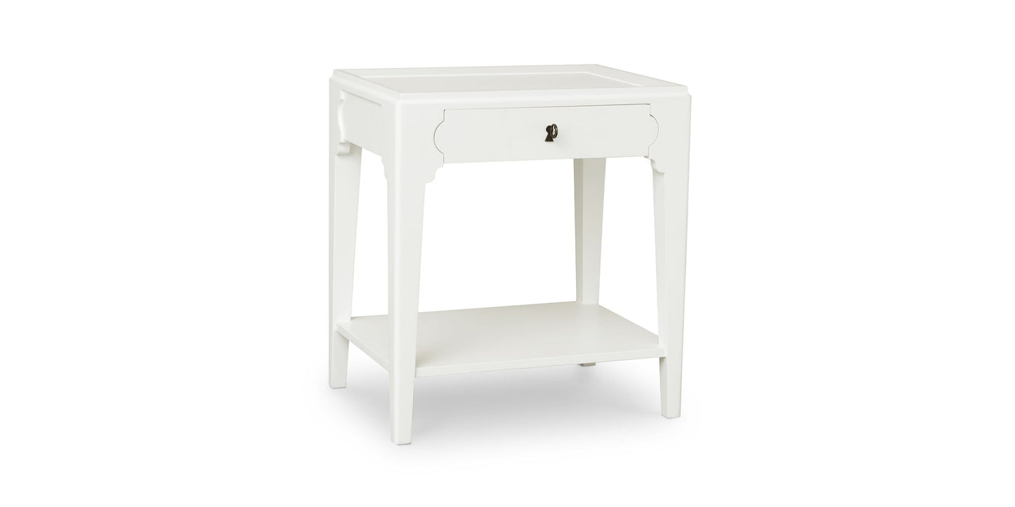 Mayfair Bedside Table- Porcelain White - Chapin Furniture