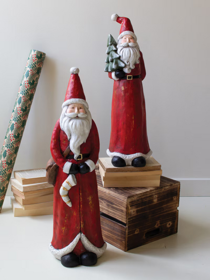 Set of 2 Resin Santas - Chapin Furniture