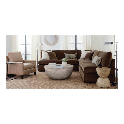 Tahiti Round Lamp Table - Coconut Shell Brown - Chapin Furniture