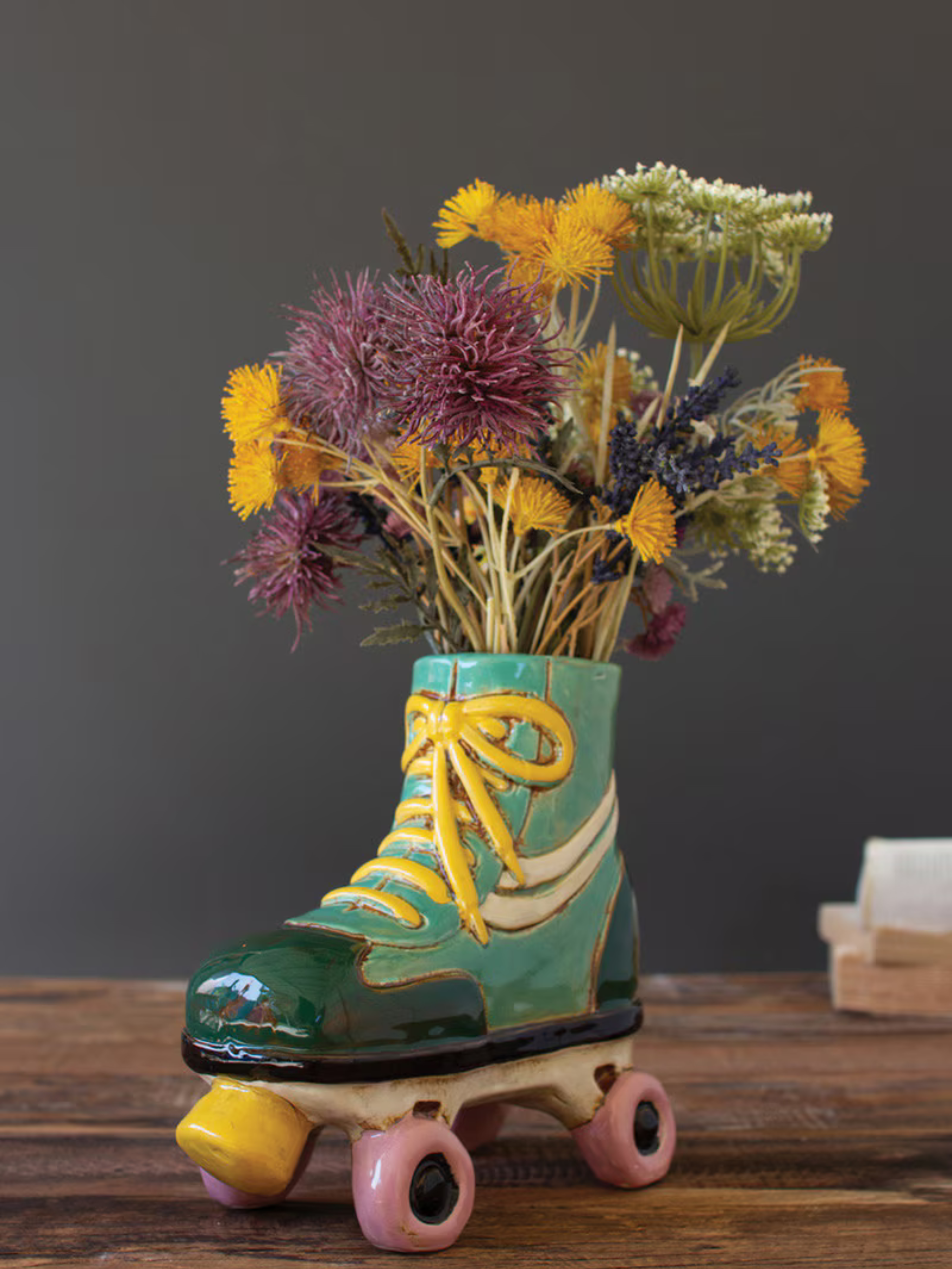 Ceramic Roller Skate Planter