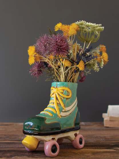 Ceramic Roller Skate Planter - Chapin Furniture
