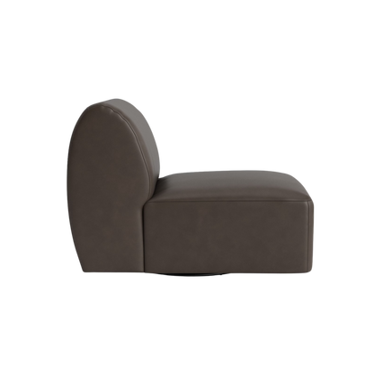 Clyde Leather Armless Swivel Chair - Custom - Chapin Furniture