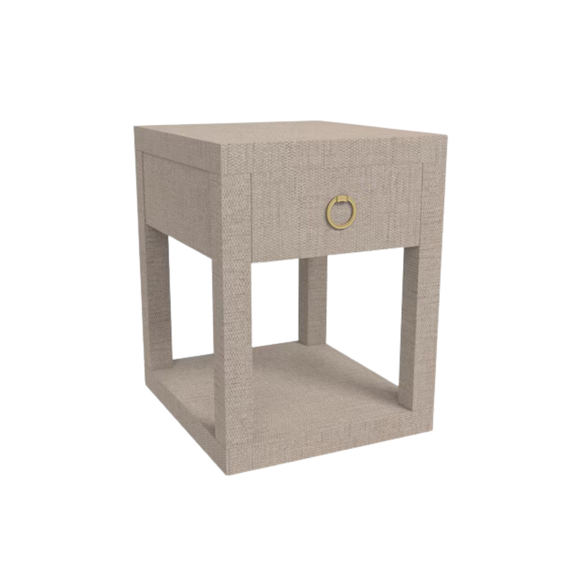 Ventura Raffia Chairside Table - Sand Grey - Chapin Furniture