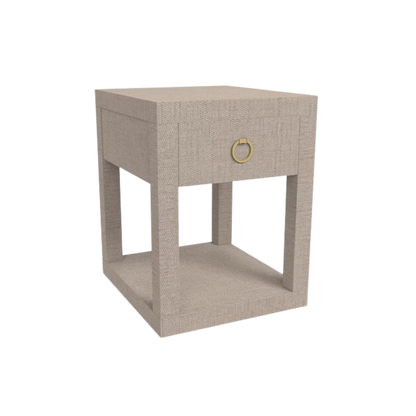 Ventura Raffia Chairside Table - Sand Grey - Chapin Furniture