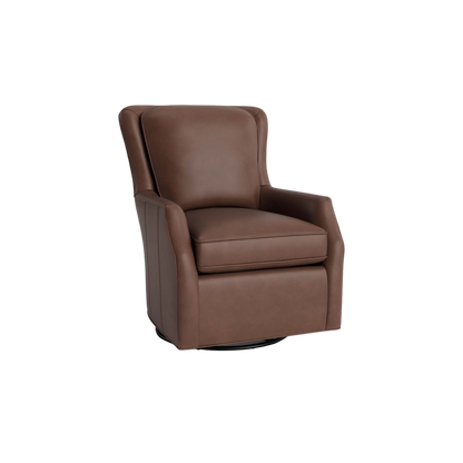 Kent Leather Slope Arm Swivel Glider Chair - Custom - Chapin Furniture