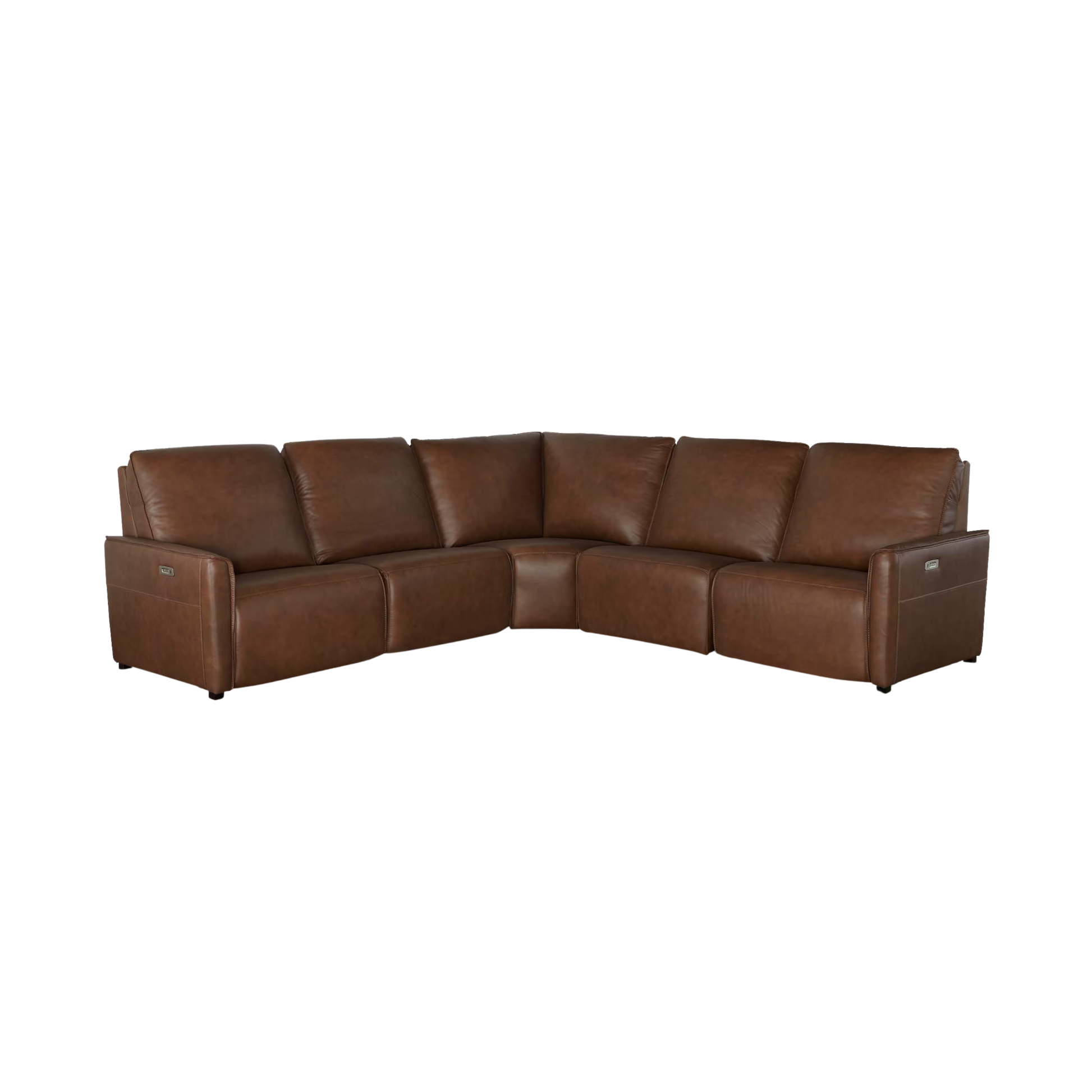 Everett Leather Modular Reclining Sectional - Cork Leather - Chapin Furniture