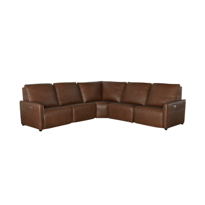 Everett Leather Modular Reclining Sectional - Cork Leather - Chapin Furniture