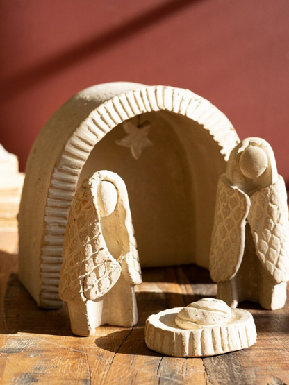 Grey Wash Clay Nativity Set - Chapin Furniture