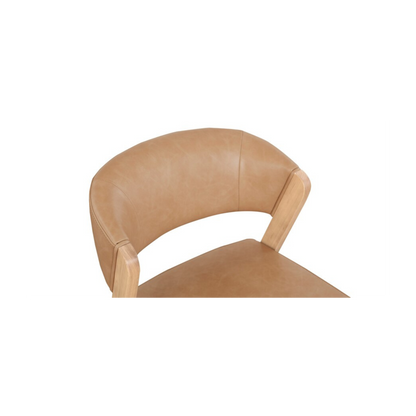 Asher Upholstered Faux Leather Dining Chair - Tan - Chapin Furniture