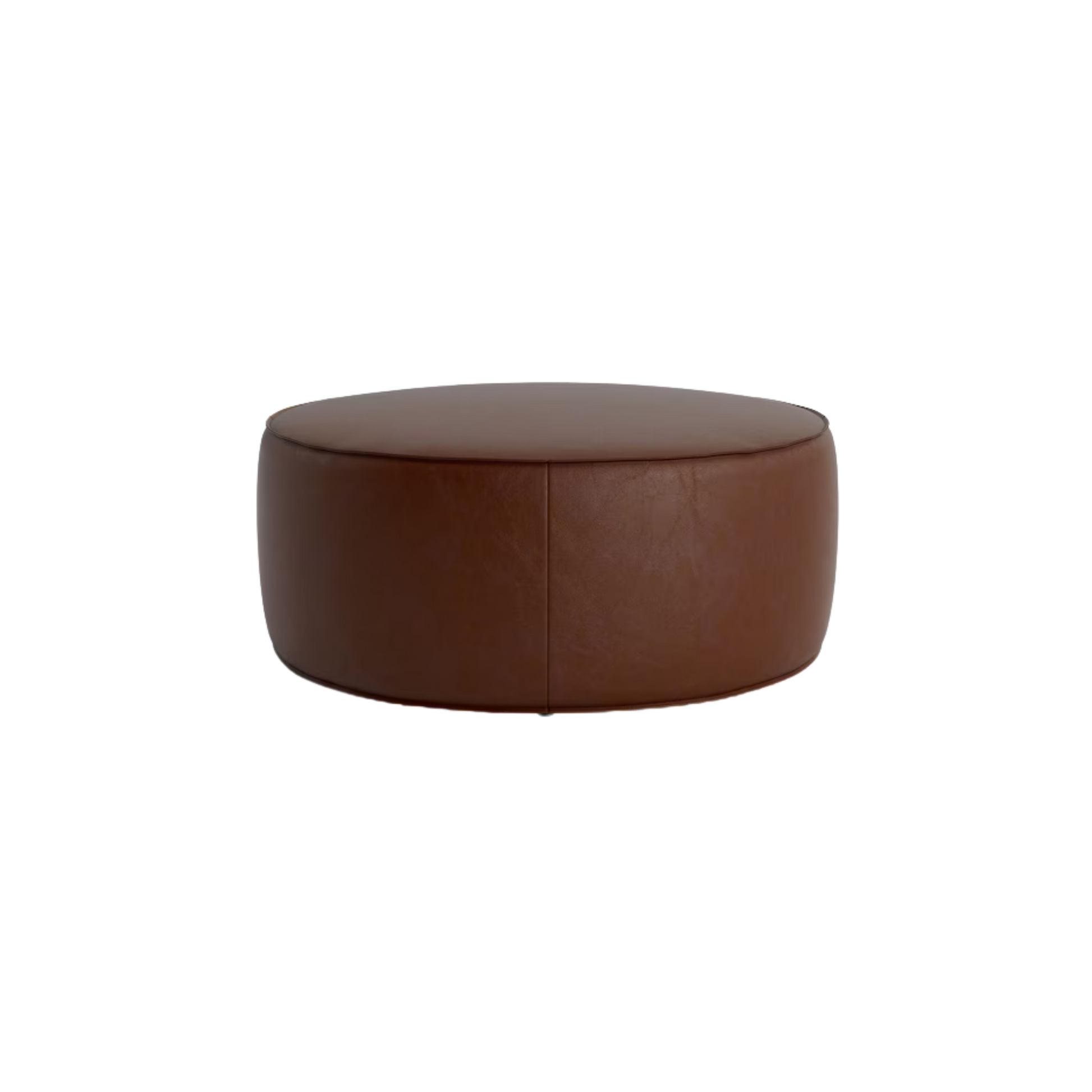 Rhonda Round Leather Ottoman - Custom - Chapin Furniture