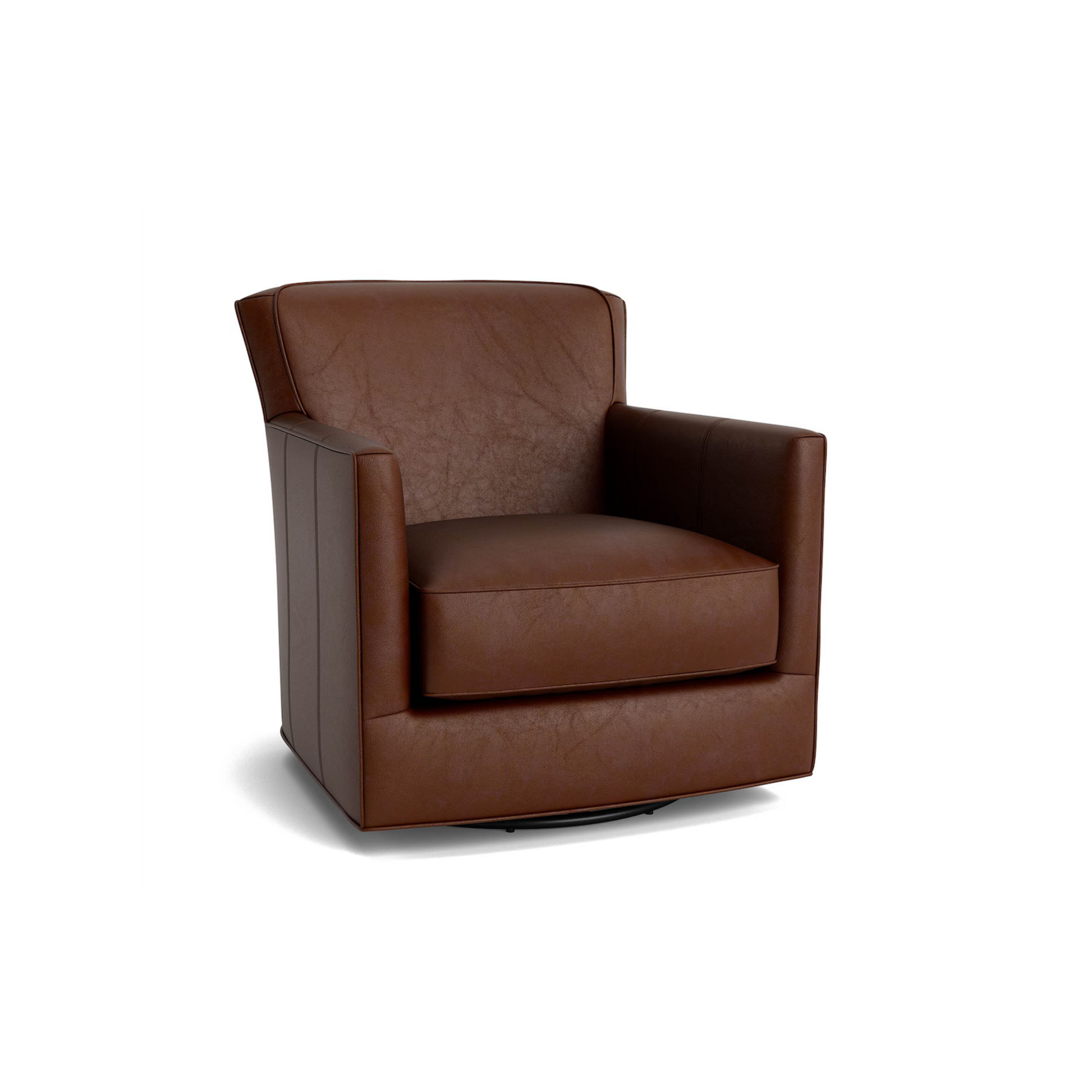 New American Living Leather Thin Track Arm Swivel Chair - Custom - Chapin Furniture