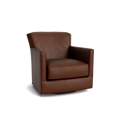 New American Living Leather Thin Track Arm Swivel Chair - Custom - Chapin Furniture