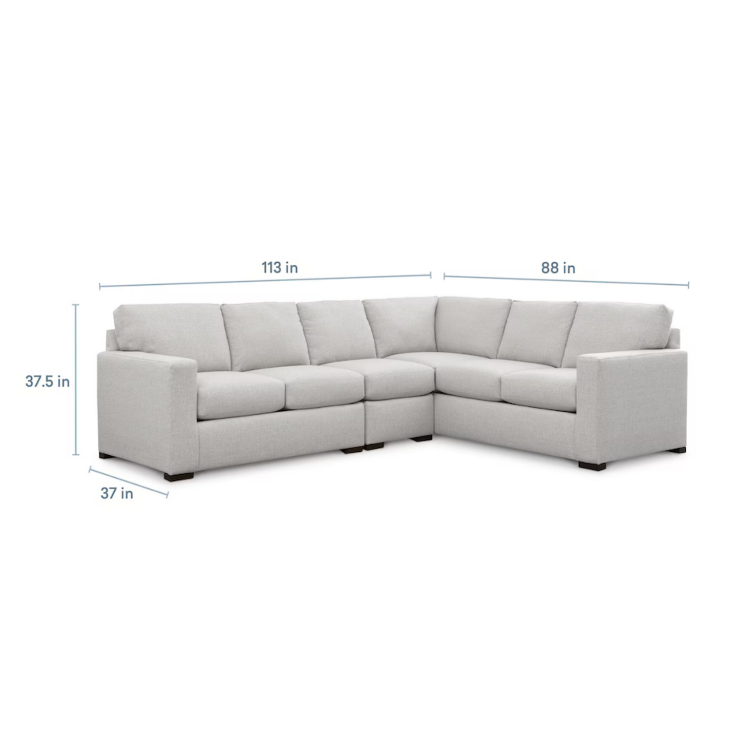 Anson Track Arm L-Shaped Sectional - Laredo Chrome - Chapin Furniture