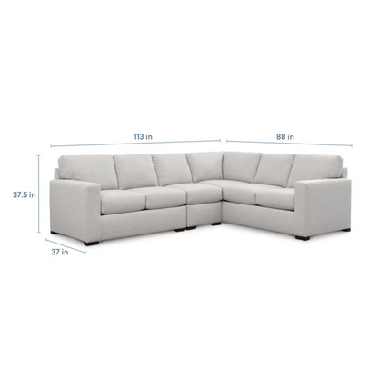 Anson Track Arm L-Shaped Sectional - Laredo Chrome - Chapin Furniture