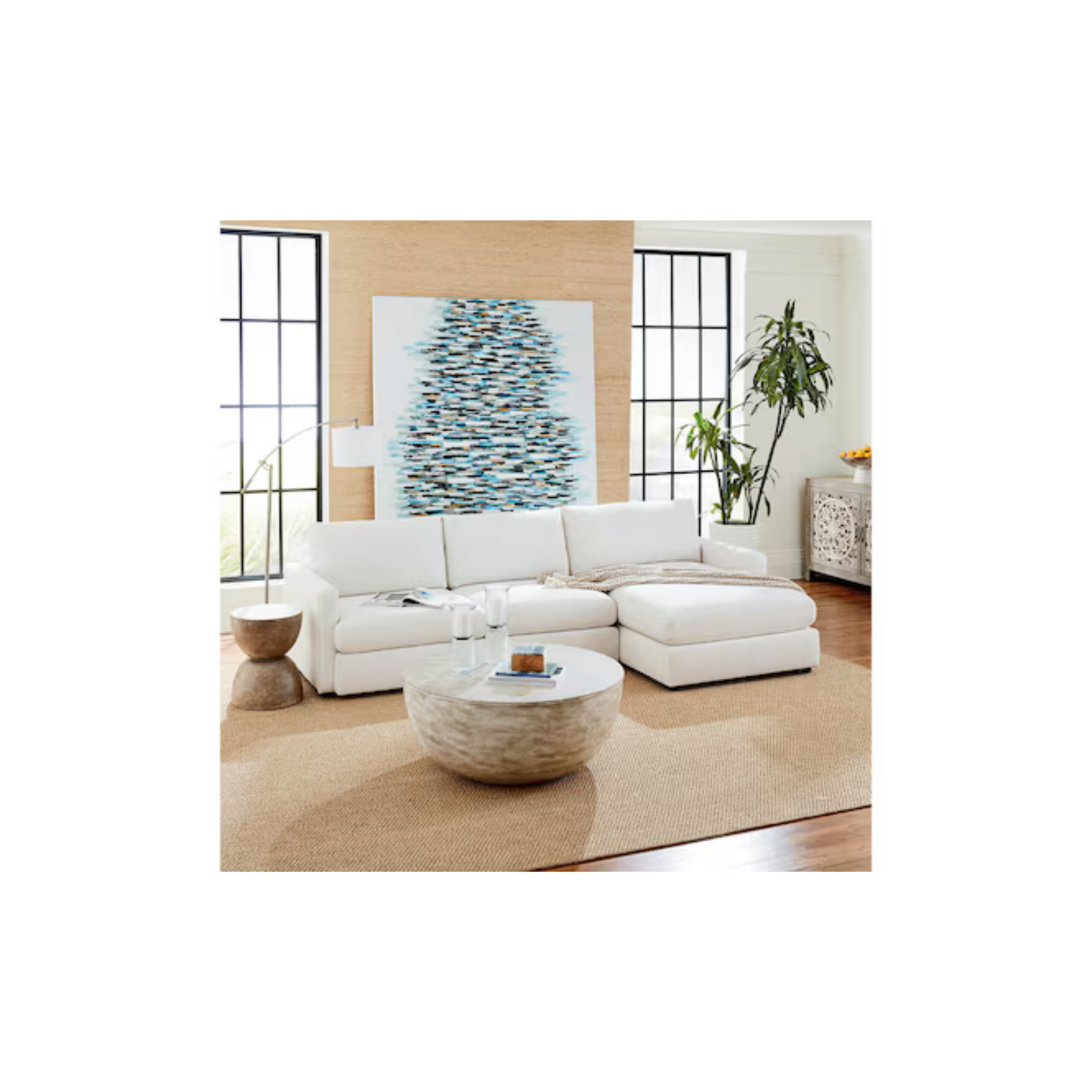 Tahiti Drum Cocktail Table - Copra White Gray - Chapin Furniture