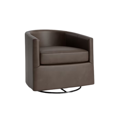 Maxwell Leather Barrel Back Swivel Glider - Custom - Chapin Furniture