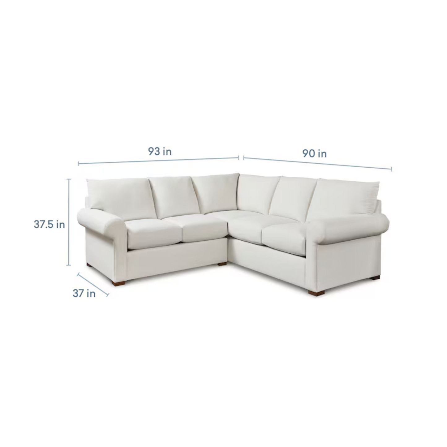 Hanover Roll Arm L-Shaped Sectional - Bellaire Cloud - Chapin Furniture