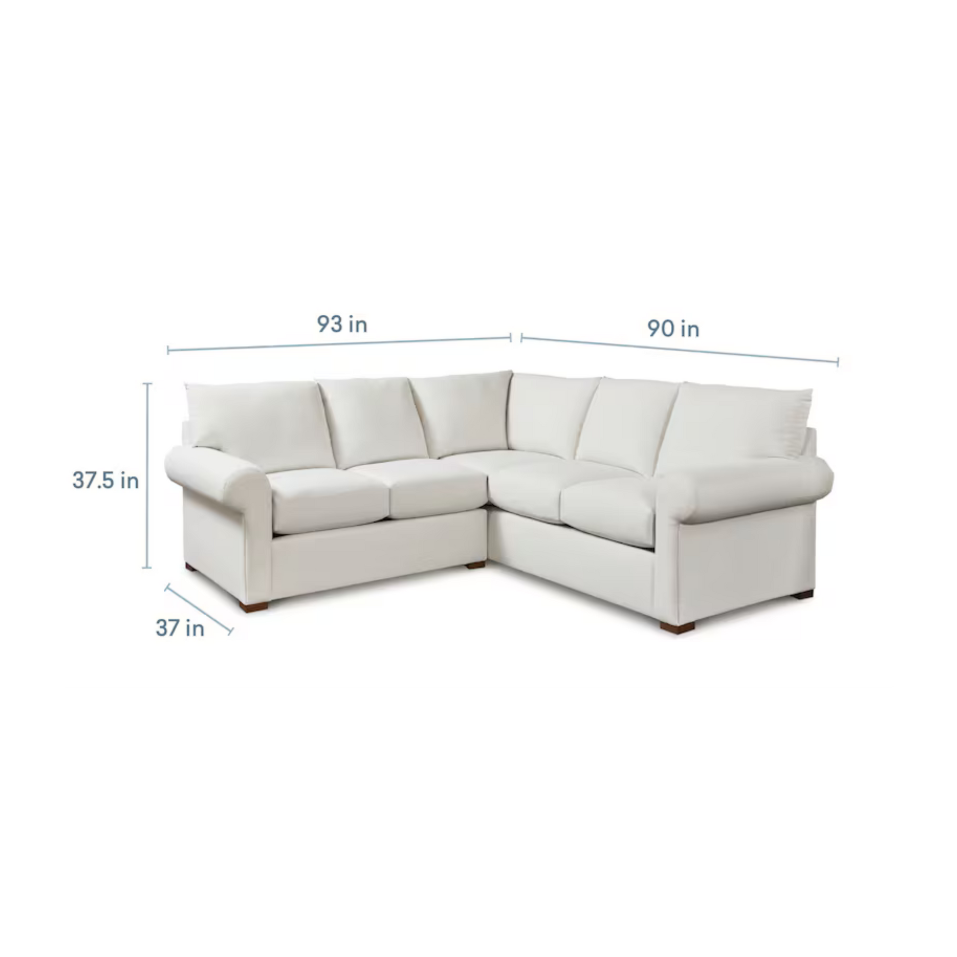 Hanover Roll Arm L-Shaped Sectional - Bellaire Cloud - Chapin Furniture