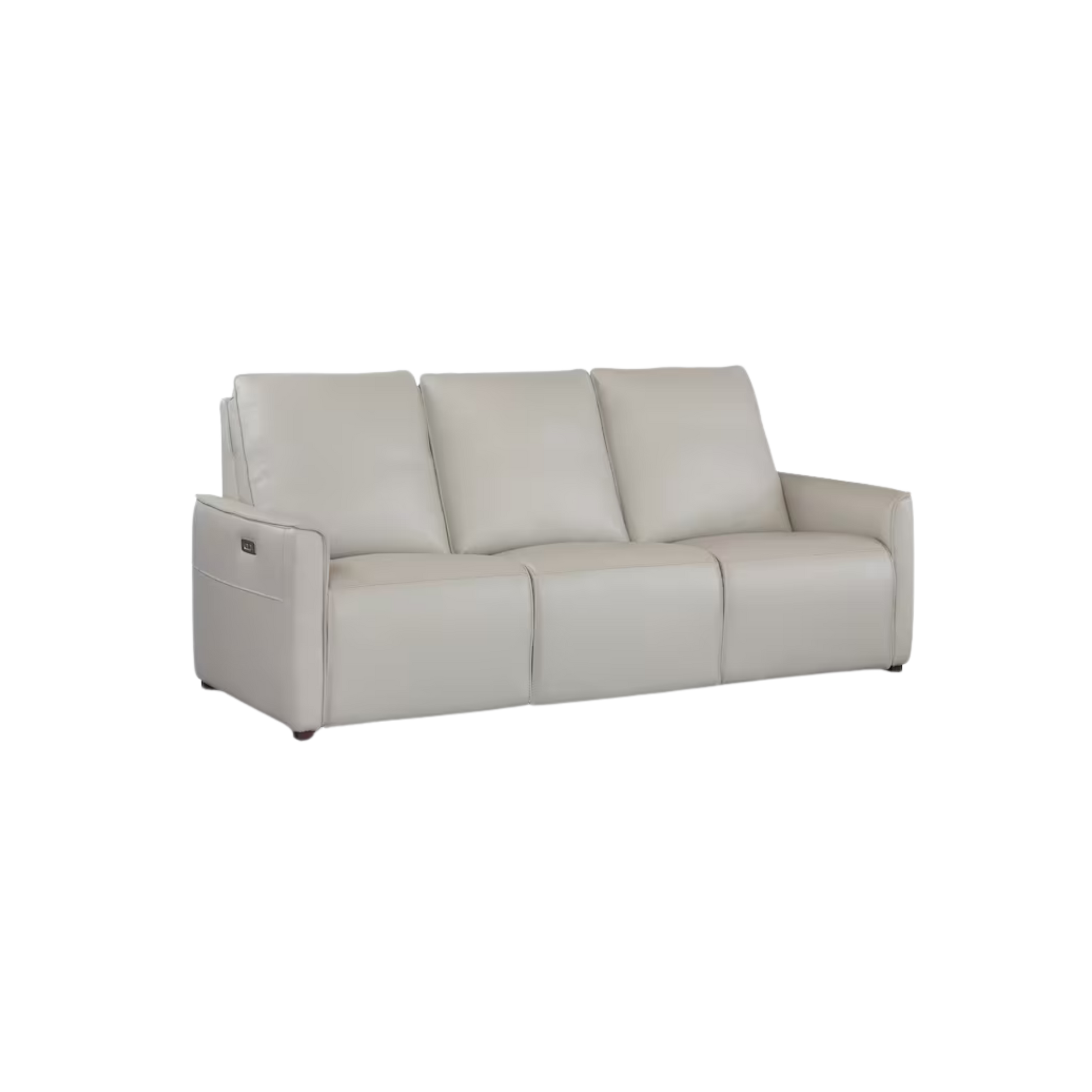 Everett Leather Reclining Sofa - Light Grey - Chapin Furniture