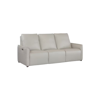 Everett Leather Reclining Sofa - Light Grey - Chapin Furniture