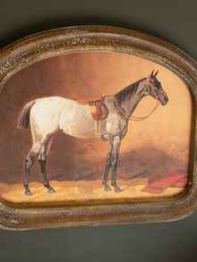 Set of 2 Arched Framed Horse Prints under Glass - Chapin Furniture