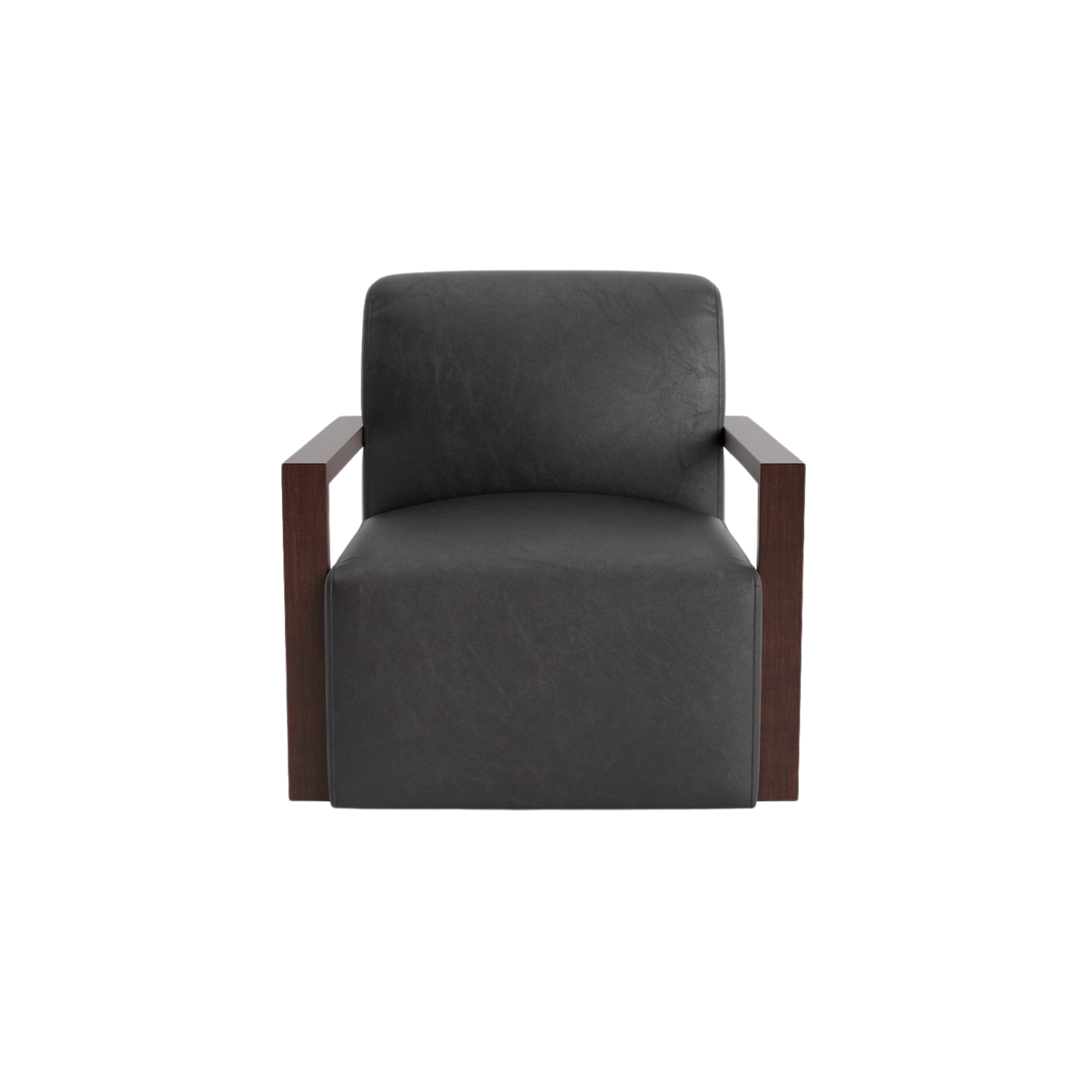 Creswell Leather Wood Arm Swivel Chair - Custom - Chapin Furniture
