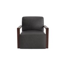 Creswell Leather Wood Arm Swivel Chair - Custom - Chapin Furniture