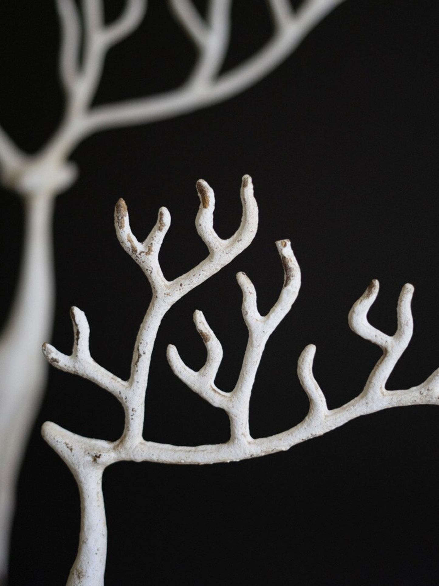 Set of 2 White Cast Aluminum Deer Sculptures - Chapin Furniture