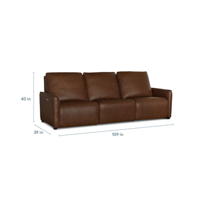 Everett Leather Modular Reclining Sofa - Cork Leather - Chapin Furniture