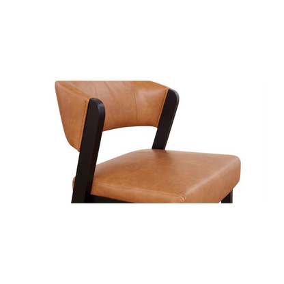 Asher Upholstered Faux Leather Dining Chair - Brown - Chapin Furniture