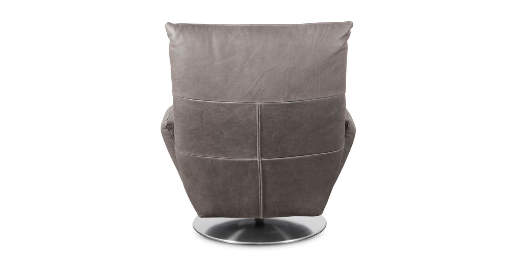 Ranlo Swivel Arm Chair- Graphite Leather - Chapin Furniture