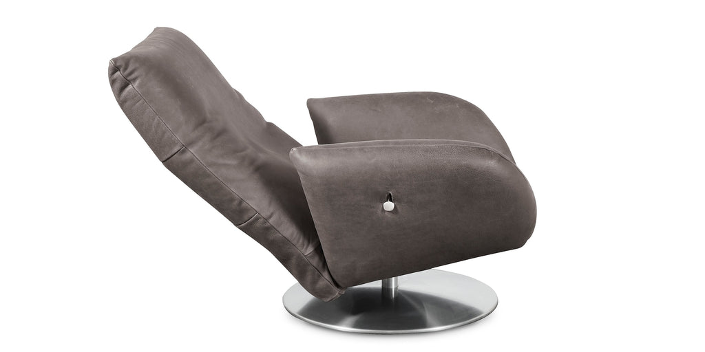 Ranlo Swivel Arm Chair- Graphite Leather - Chapin Furniture