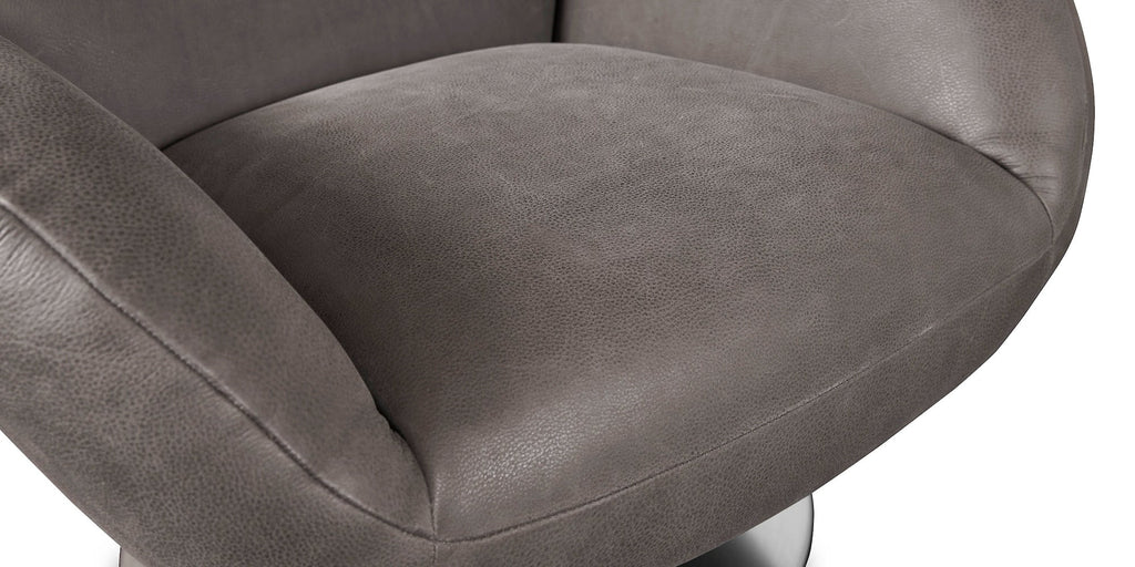 Ranlo Swivel Arm Chair- Chocolate Leather - Chapin Furniture