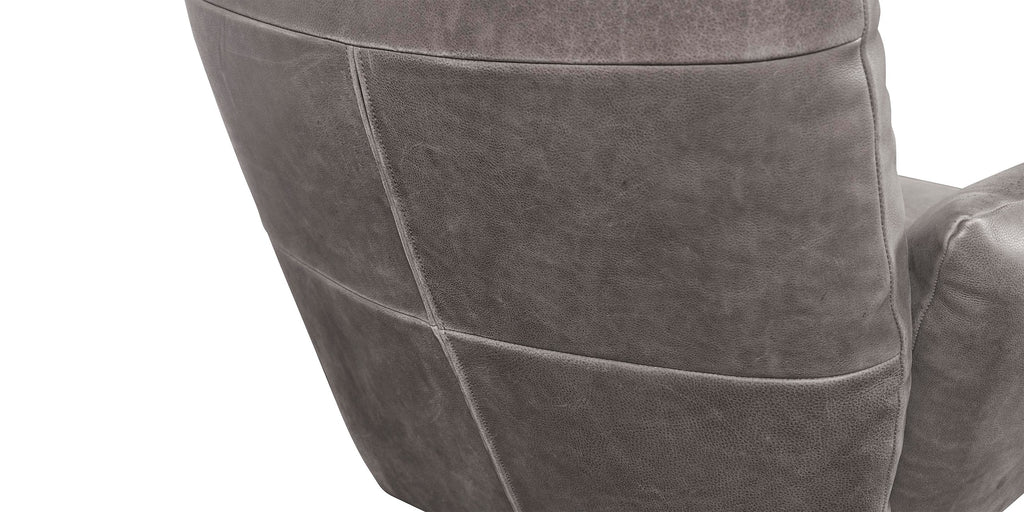 Ranlo Swivel Arm Chair- Graphite Leather - Chapin Furniture