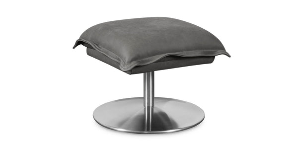 Dunn Leather Ottoman- Graphite Leather - Chapin Furniture