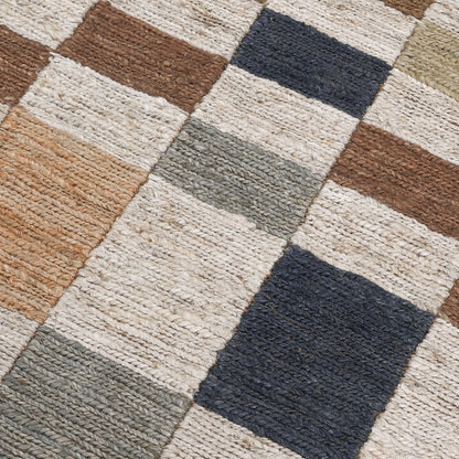 Soumak Jute Rug - Check Natural Multi - Chapin Furniture